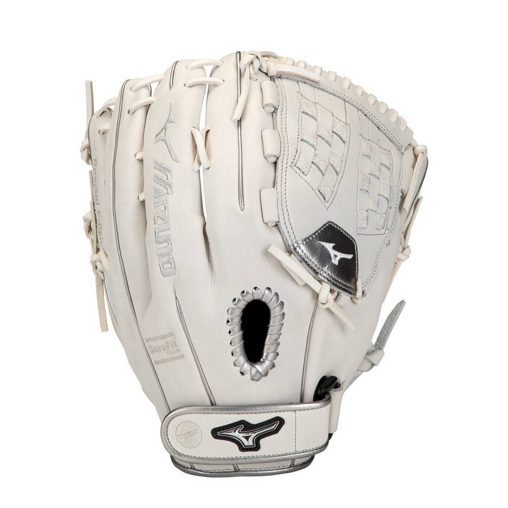 Guantes Mizuno MVP Prime SE Fastpitch 12.5" Mujer Blancas/Plateadas Baratas XJDC-87352